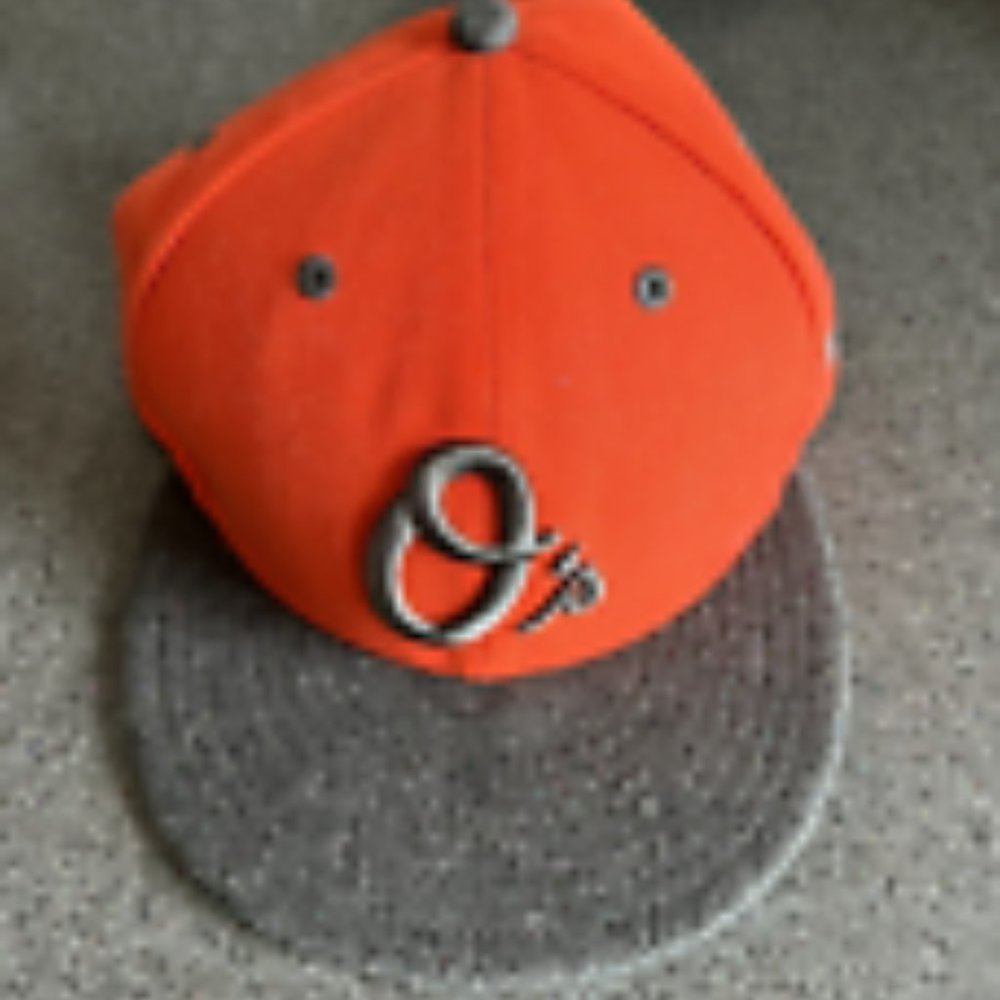 Baltimore Orioles New Era Orange and Grey Cap Hat Size 7 3/8 59Fifty
